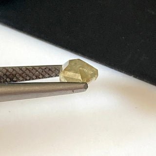 OOAK 0.85CTW/7.4mm Clear Yellow Fancy Shield Shaped Faceted Rose Cut Diamond Loose, Natural Rose cut Loose Diamond For Ring, DDS714/4