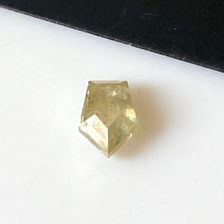 OOAK 0.85CTW/7.4mm Clear Yellow Fancy Shield Shaped Faceted Rose Cut Diamond Loose, Natural Rose cut Loose Diamond For Ring, DDS714/4