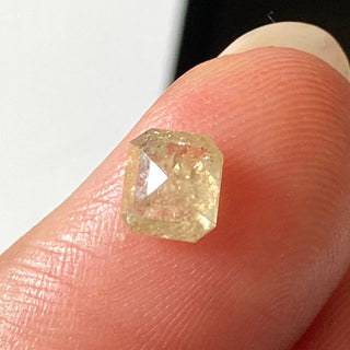 1 Piece 5mm/0.62CTW Emerald Cut Clear Grey Rose Cut Diamond Loose, Faceted Clear Grey Rose Cut Loose Diamond For Ring, DDS714/13