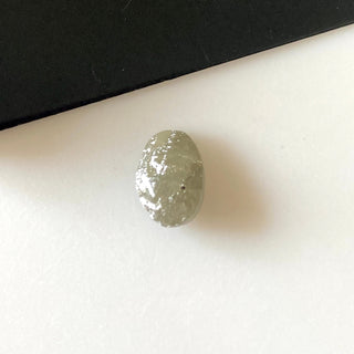 1.39CTW/8.7mm Natural Grey Oval Shaped Conflict Free Earth Mined Raw Rough Diamond, Laser Cut Diamond Loose For Jewelry, DDS723/7