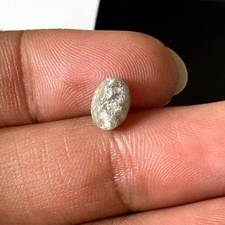 1.10CTW/7.3mm Natural Grey Oval Shaped Conflict Free Earth Mined Raw Rough Diamond, Laser Cut Diamond Loose For Jewelry, DDS723/16