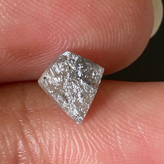 0.79CTW/7.1mm Natural Grey Fancy Shield Shaped Conflict Free Earth Mined Raw Rough Diamond, Laser Cut Diamond Loose For Jewelry, DDS723/25