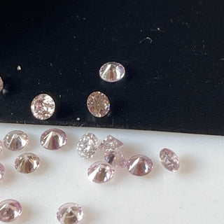 5 Pieces 2.4mm To 2.5mm Natural Pink Round Brilliant Cut Diamond Loose, Faceted Melee Pink Diamond For Jewelry, DDS707/4