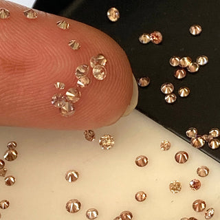 20 Pieces 1.2mm To 1.8mm Natural Pink Orange Round Brilliant Cut Diamond Loose, Faceted Melee Pink Diamond For Jewelry, DDS707/8