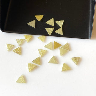 6 Pieces Natural Yellow Diamond Triangle Slice, 4x4.5mm Triangle Shaped Natural Yellow Raw Rough Flat Laser Cut Diamond Slice, DDS709/3