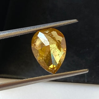 OOAK 3.33CTW/10.7mm Clear Yellow Pear Shaped Full Cut Diamond Loose, Faceted Yellow Pear Natural Diamond Loose For Ring, DDS729/7