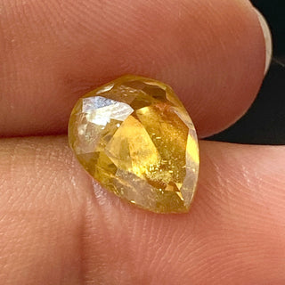 OOAK 3.33CTW/10.7mm Clear Yellow Pear Shaped Full Cut Diamond Loose, Faceted Yellow Pear Natural Diamond Loose For Ring, DDS729/7