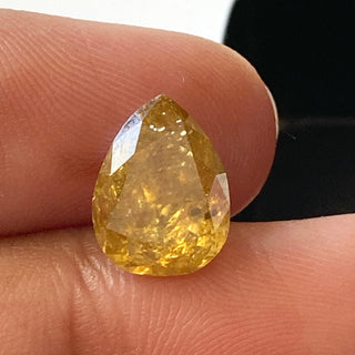 OOAK 3.33CTW/10.7mm Clear Yellow Pear Shaped Full Cut Diamond Loose, Faceted Yellow Pear Natural Diamond Loose For Ring, DDS729/7