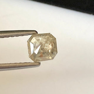 1 Piece 5mm/0.53CTW Emerald Cut Clear Grey Rose Cut Diamond Loose, Faceted Natural Clear Grey Rose Cut Loose Diamond For Ring, DDS714/9
