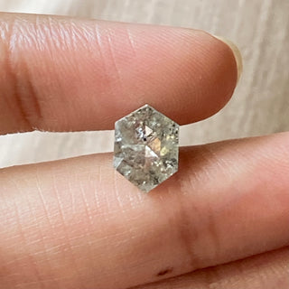 9.2mm/1.69CTW Clear Grey Fancy Shield Shaped Salt And Pepper Rose Cut Diamond Loose, Faceted Loose Diamond Rose Cut For Ring, DDS721/4