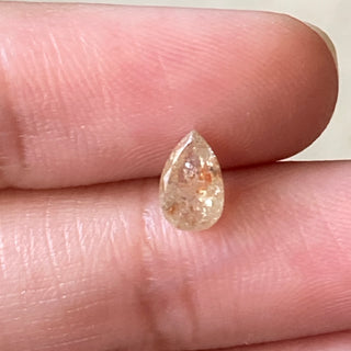 OOAK 0.70CTW/6.8mm Clear Cognac Red Peach Pear Shaped Faceted Diamond Loose, Cognac Brown Pear Natural Diamond Loose For Ring, DDS720/4