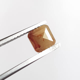 1 Piece 0.88CTW/5.9mm Clear Peach Red Asscher Emerald Cut Faceted Rose Cut Diamond Loose Cabochon, Rose Cut Loose Diamond For Ring, DDS724/5