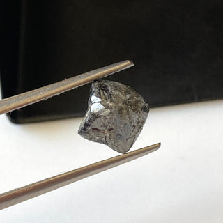 OOAK 8.8mm/3.38CTW Rare Unique Natural Black Grey Salt And Pepper Loose Crystal Diamond, Rough Uncut Crystal Diamond For Jewelry, DDS722/14