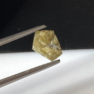 1.30CTW/7.5mm Natural Yellow/Green Shield Shaped Conflict Free Earth Mined Raw Rough Diamond, Laser Cut Diamond Loose For Jewelry, DDS723/23