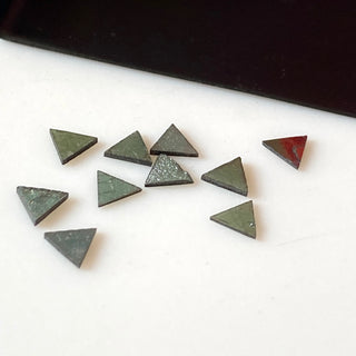 6 Pieces Natural Diamond Slice, 4x4.5mm Laser Cut Triangle Shaped Blue Green Raw Rough Flat Diamond Slices, DDS709/1