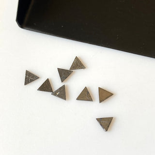 6 Pieces Natural Diamond Slice, 4x4.5mm Triangle Shaped Black Raw Rough Flat Laser Cut Diamond Slice, DDS709/2