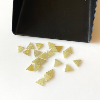 6 Pieces Natural Yellow Diamond Triangle Slice, 4x4.5mm Triangle Shaped Natural Yellow Raw Rough Flat Laser Cut Diamond Slice, DDS709/3