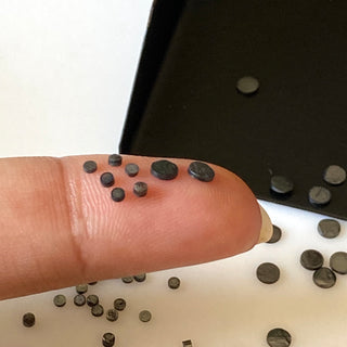 10 Pieces/3mm, 20 Pieces/1.5mm Natural Black Round Laser Cut Diamond Slice, Black Raw Rough Flat Diamond Slice, DDS709/10