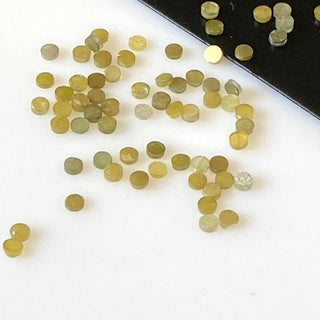 10 Pieces/3mm, 20 Pieces/1.5mm Natural Yellow Round Laser Cut Diamond Slice, Yellow Raw Rough Flat Diamond Slice, DDS709/11