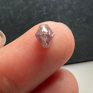 0.91CTW/6.7mm Natural Clear Pink Purple Fancy Shield Shaped Rose Cut Loose Diamond, Faceted Rose Cut Pink Diamond Loose for Ring, DDS727/5