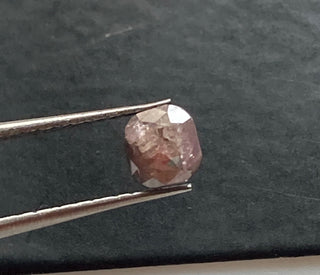 0.42CTW/4.6mm Natural Pink Purple Cushion Shaped Rose Cut Loose Diamond, Faceted Rose Cut Pink Diamond Loose for Ring, DDS727/15