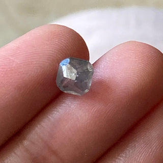5.5mm/1.24CTW Clear Grey Cushion Cut Faceted Rose Cut Diamond Loose, Natural Rose Cut Loose Diamond For Ring, DDS721/5