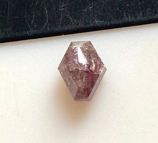 0.91CTW/6.7mm Natural Clear Pink Purple Fancy Shield Shaped Rose Cut Loose Diamond, Faceted Rose Cut Pink Diamond Loose for Ring, DDS727/5