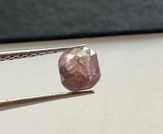 0.42CTW/4.6mm Natural Pink Purple Cushion Shaped Rose Cut Loose Diamond, Faceted Rose Cut Pink Diamond Loose for Ring, DDS727/15