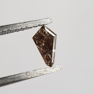 1 Piece 0.44CTW/7.2mm Cognac Brown Fancy Shield Shape Faceted Rose Cut Diamond Loose, Natural Rose Cut Loose Diamond Cabochon, DDS733/4