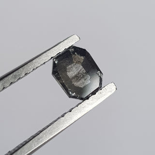 5.3mm/0.43CTW Clear Grey/Black Emerald Cut Asscher Cut Salt And Pepper Rose Cut Diamond Loose, Faceted Rose Cut Diamond For Ring, DDS730/7