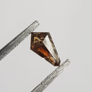 1 Piece 0.44CTW/7.2mm Cognac Brown Fancy Shield Shape Faceted Rose Cut Diamond Loose, Natural Rose Cut Loose Diamond Cabochon, DDS733/4