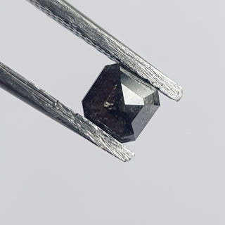 4.4mm/0.49CTW Clear Black Salt And Pepper Emerald Cut Asscher Cut Rose Cut Loose Diamond, Faceted Rose Cut Loose Diamond For Ring, DDS739/16