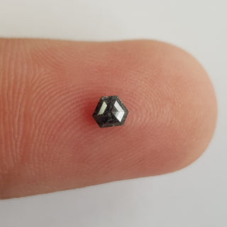 4mm/0.24CTW Clear Black Fancy Shield Shaped Salt And Pepper Faceted Rose Cut Diamond Loose For Ring, DDS734/24