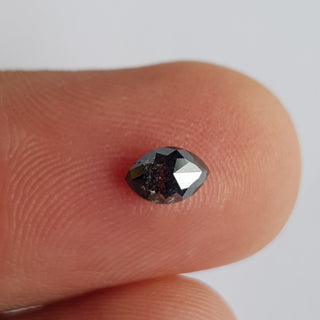 6.1mm/0.61CTW Clear Black Salt And Pepper Marquise Shaped Rose Cut Loose Diamond, Faceted Rose Cut Loose Diamond For Ring, DDS739/19