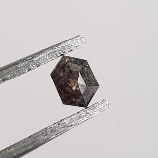 4.9mm/0.34CTW Clear Black Shield Shape Hexagon Salt And Pepper Rose Cut Natural Diamond Loose, Faceted Loose Diamond For Ring, DDS734/39