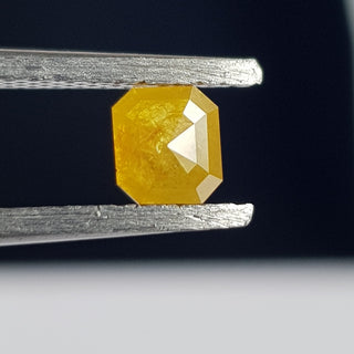 4.5mm/0.60CTW Natural Yellow Emerald Cut Asscher Cut Rose Cut Diamond Loose, Faceted Rose Cut Loose Diamond For Ring, DDS739/24