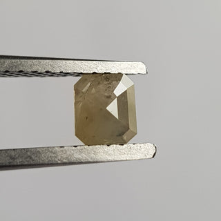 4.6mm/0.46CTW Clear Grey Emerald Cut Shaped Rose Cut Diamond Loose, Faceted Rose Cut Loose Diamond For Ring, DDS739/29