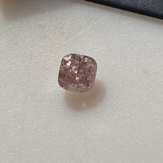 0.32CTW/3.9mm Clear Brown Pink I3 Clarity Cushion Shape Faceted Rose Cut Double Cut Loose Natural Diamond, DDS736/6