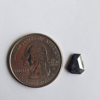 8.9mm/1.85CTW Clear Black Fancy Shield Shape Salt And Pepper Faceted Rose Cut Diamond Loose For Ring, DDS735/2