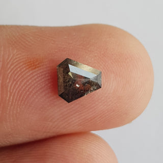 6.6mm/0.79CTW Clear Grey/Black Fancy Shield Shaped Salt And Pepper Faceted Rose Cut Diamond Loose For Ring, DDS735/32