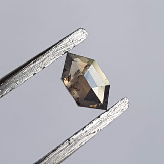 5.7mm/0.31CTW Natural Grey Brown Fancy Shield Shaped Rose Cut Loose Diamond, Faceted Rose Cut Loose Diamond For Ring, DDS739/42