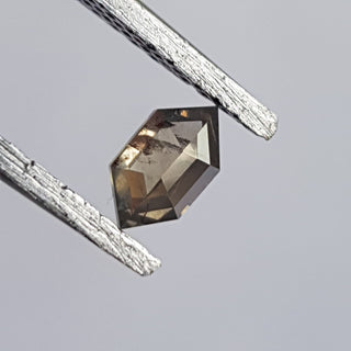 5.7mm/0.31CTW Natural Grey Brown Fancy Shield Shaped Rose Cut Loose Diamond, Faceted Rose Cut Loose Diamond For Ring, DDS739/42