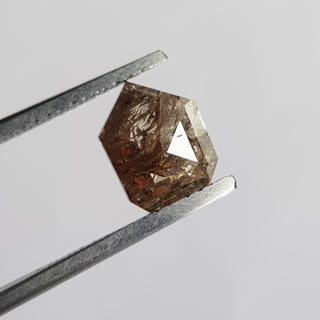 1.60CTW/8.5mm Clear Brown Shield Shaped Rose Cut Diamond Loose Cabochon, Faceted Diamond Rose Cut Cabochon, DDS518/4