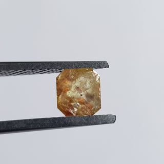 OOAK 0.61CTW/5.3mm Clear yellow Asscher Cut Rose Cut Loose Diamond, Faceted Rose Cut Loose Diamond For Ring, DDS673/17
