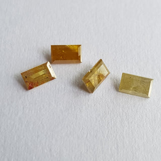 4 Pieces 5x3mm Yellow Red Baguette Diamonds loose, Calibrated One Size Faceted Double Cut Baguette Diamonds For Jewelry, DDS684/1