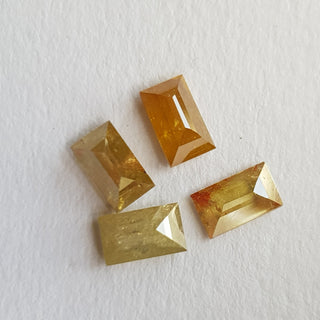 4 Pieces 5x3mm Yellow Red Baguette Diamonds loose, Calibrated One Size Faceted Double Cut Baguette Diamonds For Jewelry, DDS684/1