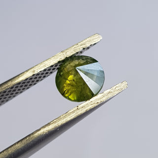 0.83CTW/5.5mm Treated Green Faceted Round Brilliant Cut Diamond Loose, Green Solitaire Full Cut Loose Diamond For Ring, DDS743/7