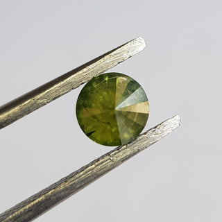 0.83CTW/5.5mm Treated Green Faceted Round Brilliant Cut Diamond Loose, Green Solitaire Full Cut Loose Diamond For Ring, DDS743/7