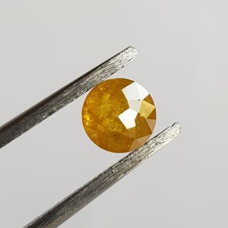 0.51CTW/5.5mm Clear Yellow Orange Faceted Round Rose Cut Diamond Loose, Old Rose Cut Loose Diamond Ring, Extra Lustre More Facets, DDS744/6