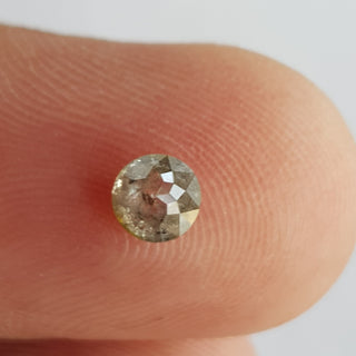 0.54CTW/4.6mm Clear Grey Salt And Pepper Faceted Round Rose Cut Diamond Loose, Old Rose Cut Loose Diamond, Extra Lustre, DDS744/10